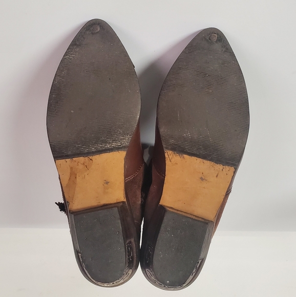 Vintage Zodiac Suede Leather Cowboy Boots Size 7 - Picture 2 of 9